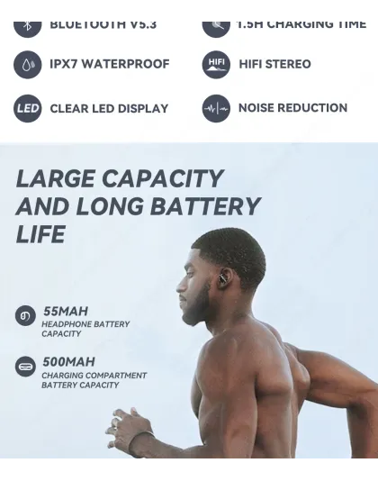Lenovo XT80 Bluetooth 5.3 Earphones True Wireless Headphones with Mic Button